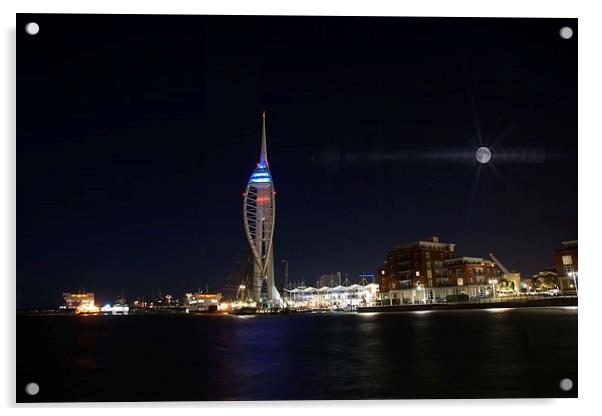  Portsmouth at night. Large Canvas by JCstudios Acrylic by JC studios LRPS ARPS
