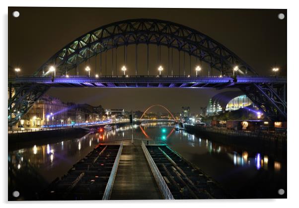 Newcastle Bridges Acrylic by JC studios LRPS ARPS