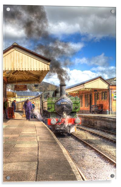 Departing Locomotive From Llangollen Acrylic by David Bretnall