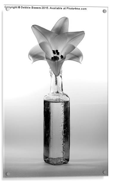  Calla Lilly in a bottle Monochrome  Acrylic by Lady Debra Bowers L.R.P.S