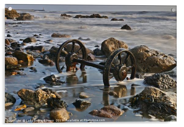 Chaldron Wheels, Chemical Beach  Acrylic by Lady Debra Bowers L.R.P.S
