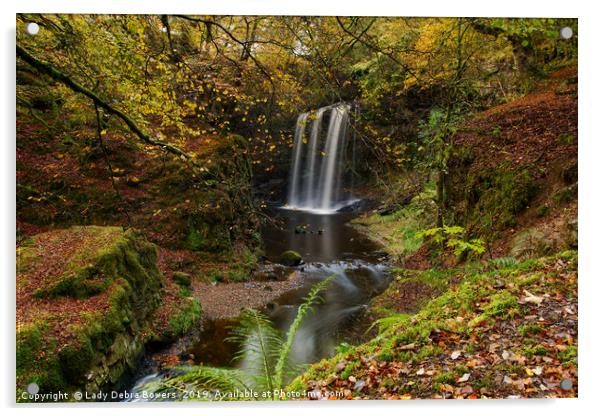 Dalcairney Falls in Autumn  Acrylic by Lady Debra Bowers L.R.P.S
