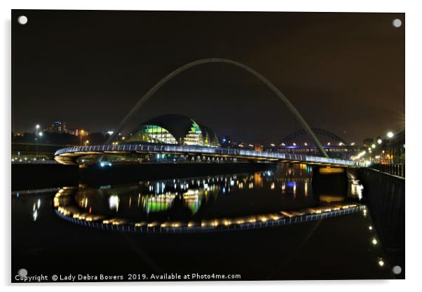 Gateshead Millennium Bridge Newcastle Acrylic by Lady Debra Bowers L.R.P.S