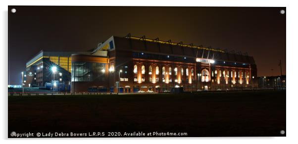 Ibrox football stadium  Rangers football Scotland Acrylic by Lady Debra Bowers L.R.P.S