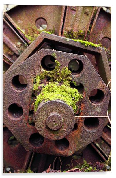 derelict mill wheel brecon beacons Acrylic by simon powell