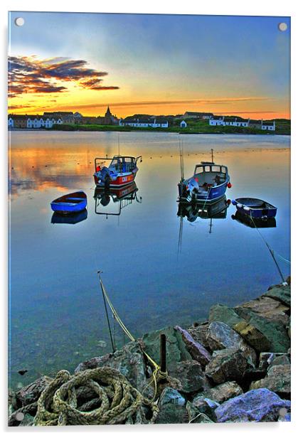 Fishing boats Acrylic by Tommy Reilly