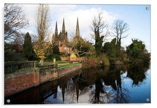 Lichfield Three Spires Cathedral   Acrylic by Jeff Hardwick