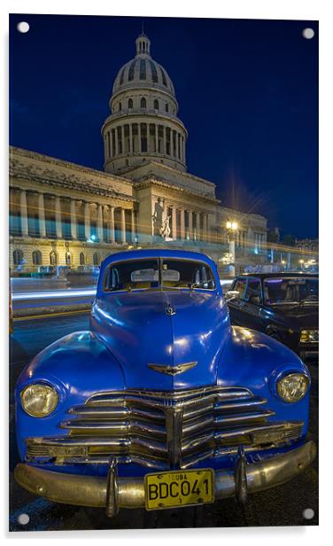 Cuba By Night Acrylic by Spencer Burrows