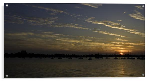 Solent Sunset Acrylic by Douglas McMann