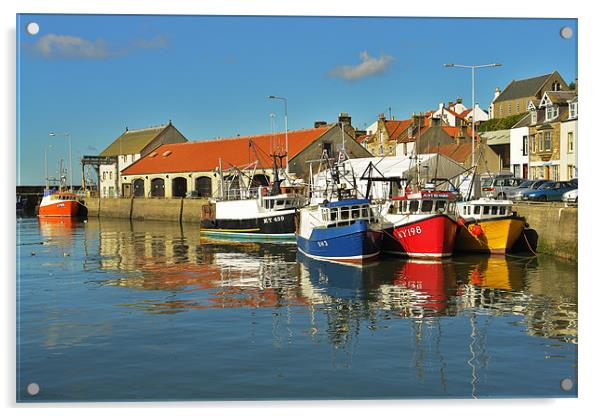 Pittenweem Harbour Acrylic by Bob Legg