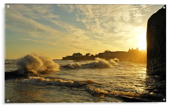 Anstruther Waves Acrylic by Bob Legg