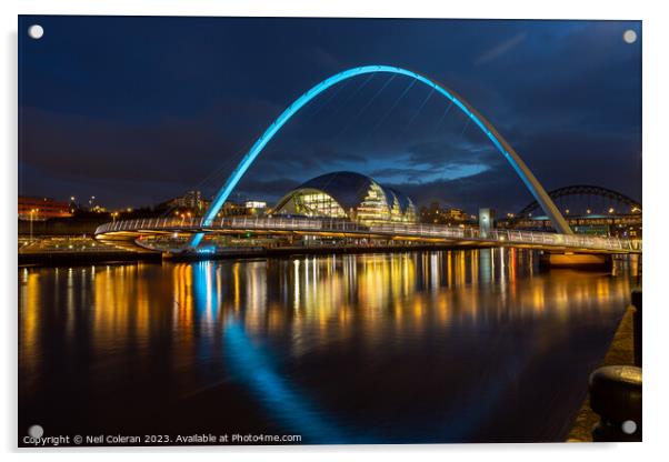Bridge on the Tyne Acrylic by Neil Coleran