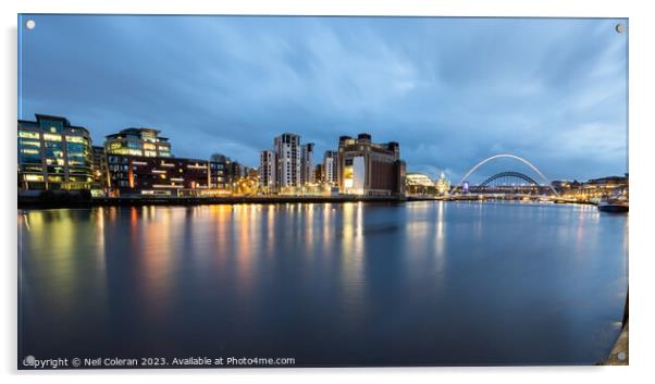 Light on The Tyne Acrylic by Neil Coleran