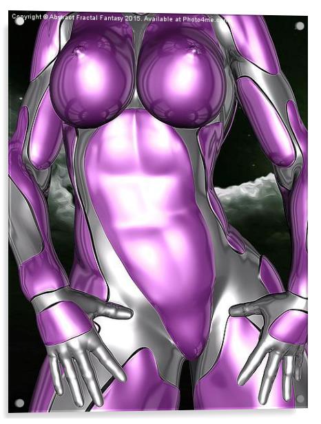 Sexy Metal Maiden Body Acrylic by Abstract  Fractal Fantasy