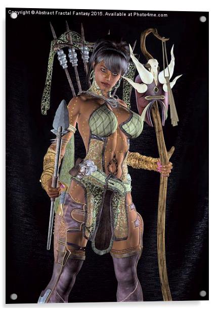  Voodoo Tribal Warrior Girl Acrylic by Abstract  Fractal Fantasy