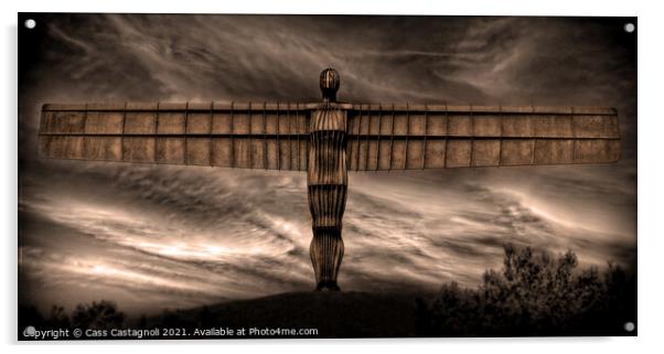 Angel of the North - The Golden Angel Acrylic by Cass Castagnoli
