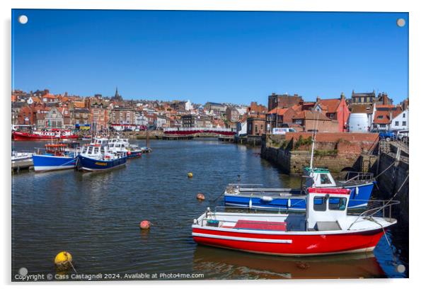 Whitby Harbour Acrylic by Cass Castagnoli