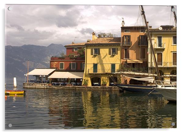 Malcesine Harbour Acrylic by mike lester