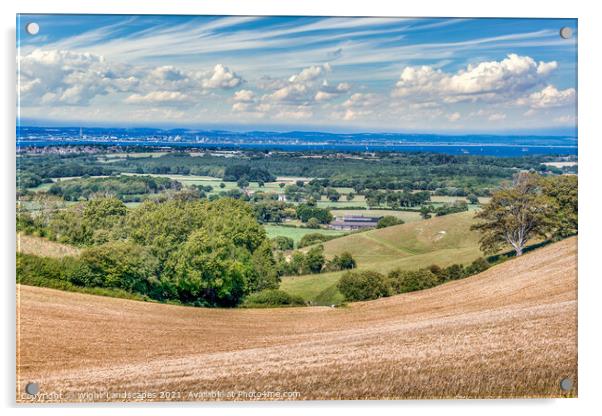 Ashey Down Viewpoint Acrylic by Wight Landscapes