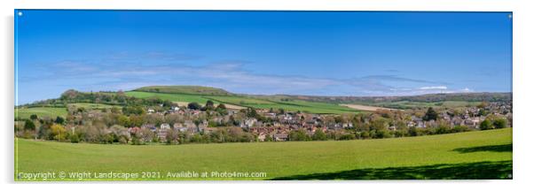 Wroxall Panorama Isle Of Wight Acrylic by Wight Landscapes