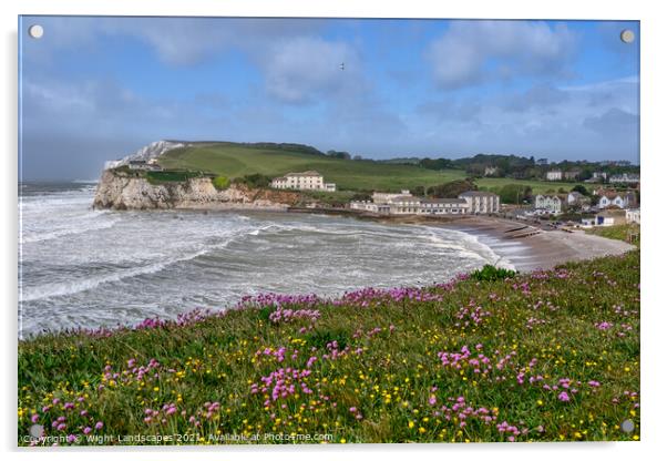 Freshwater Bay Isle Of Wight Acrylic by Wight Landscapes