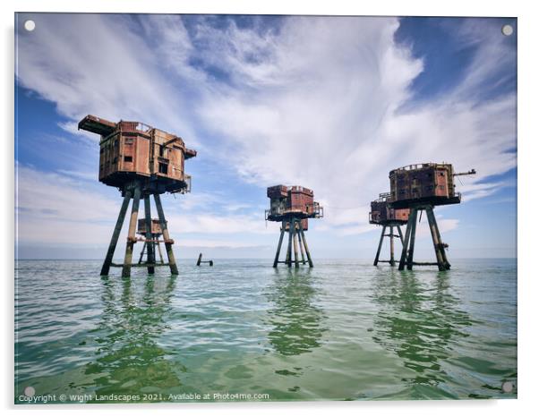 Maunsell Forts Acrylic by Wight Landscapes