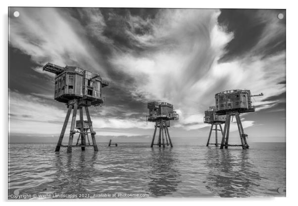 Shivering Sands Maunsell Forts Acrylic by Wight Landscapes