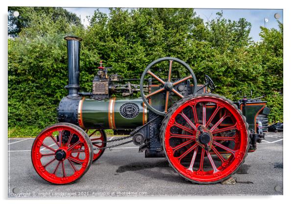 Steam Traction Engine Acrylic by Wight Landscapes
