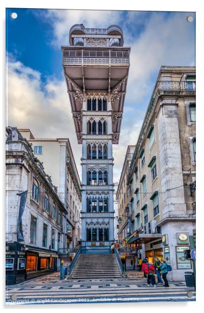 Santa Justa Elevator Acrylic by Wight Landscapes