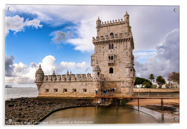 Torre de Belem Lisbon Acrylic by Wight Landscapes