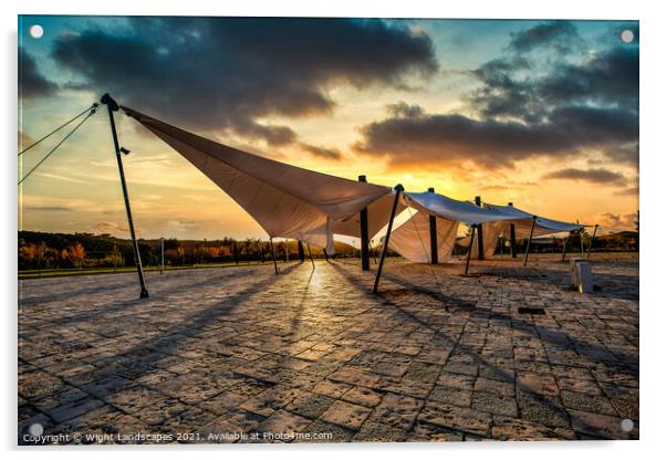 Sunset At The Sails Acrylic by Wight Landscapes
