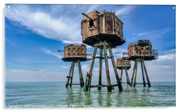 Shivering Sands Maunsell Forts Acrylic by Wight Landscapes