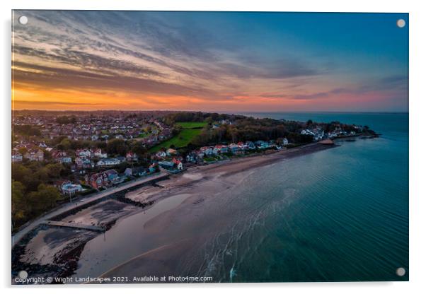 Seagrove Bay Sunset Acrylic by Wight Landscapes