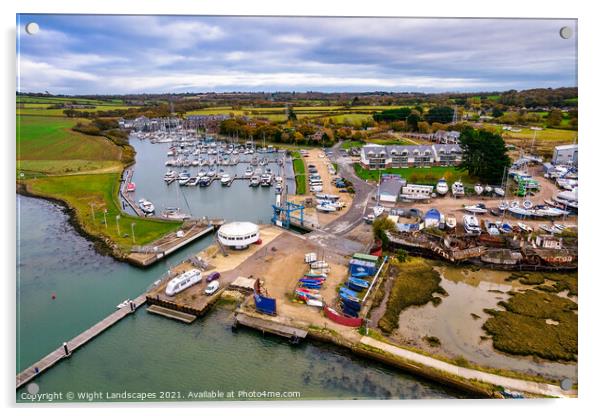 Island Harbour Marina Acrylic by Wight Landscapes