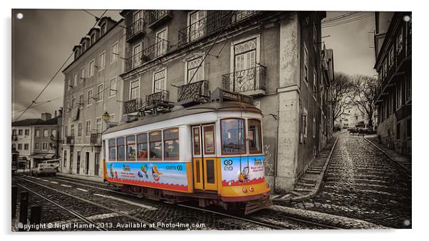 Carris Tram 574 Lisbon Acrylic by Wight Landscapes