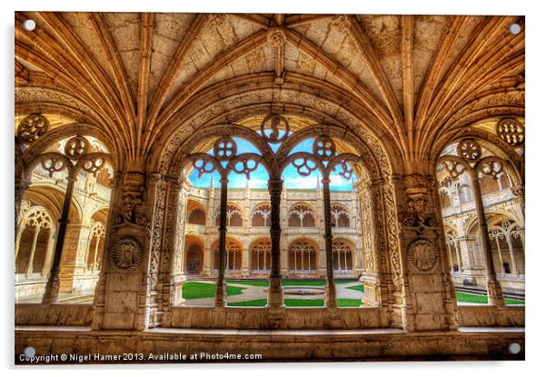 Cloisters Of Monastery dos Jeronimos Acrylic by Wight Landscapes
