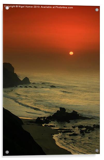 Castelejo Beach Sunset Acrylic by Wight Landscapes