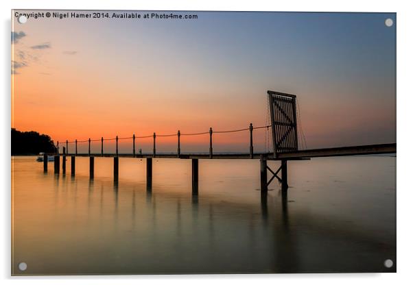 Fishbourne Jetty Sunset Acrylic by Wight Landscapes