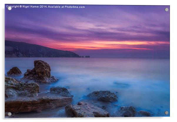 Alum Bay Sunset Acrylic by Wight Landscapes