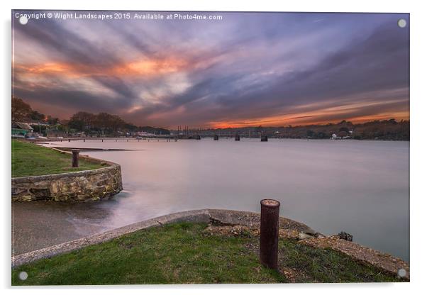 Fishbourne Slipway Sunset Acrylic by Wight Landscapes