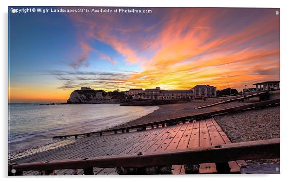  Freshwater Bay Sunset Acrylic by Wight Landscapes