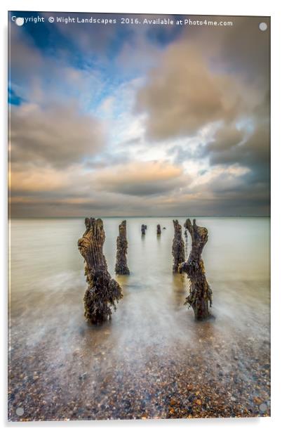 Broken Beach Jetty Acrylic by Wight Landscapes