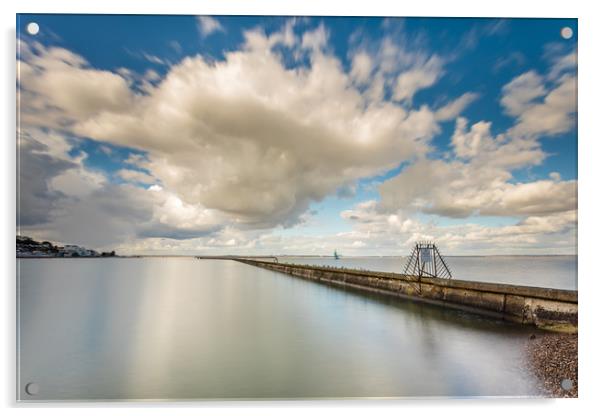 Cowes Breakwater Acrylic by Wight Landscapes