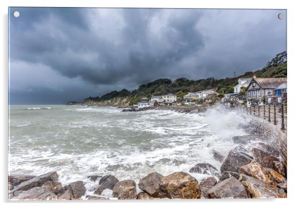 Storm At Steephill Cove Acrylic by Wight Landscapes