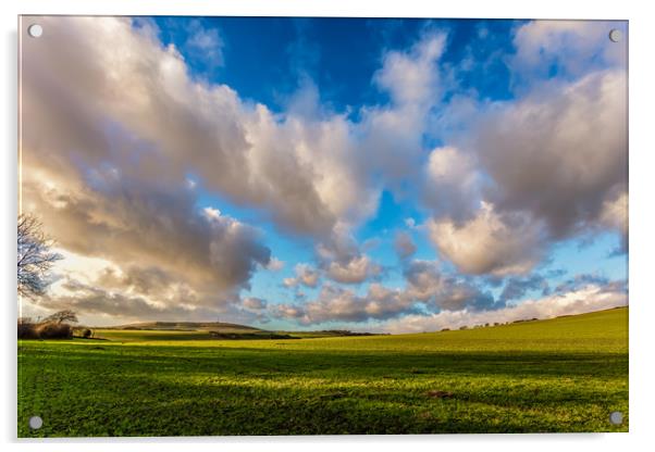 Niton Down Cloudscape Acrylic by Wight Landscapes