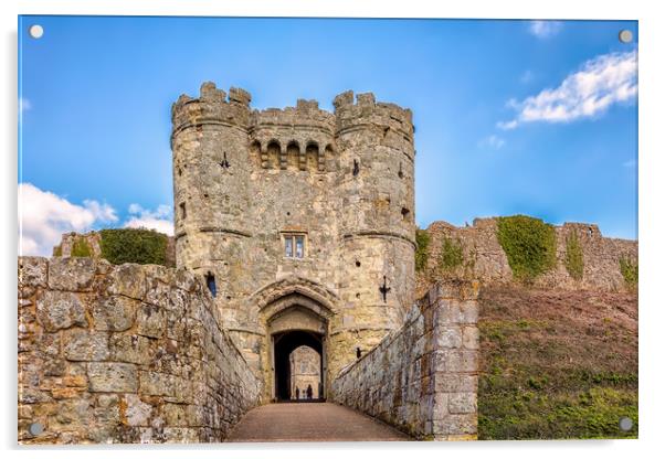 Gatehouse Carisbrooke Castle Isle Of Wight Acrylic by Wight Landscapes