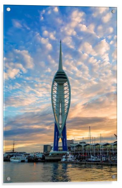 Spinnaker Tower Sunrise Acrylic by Wight Landscapes