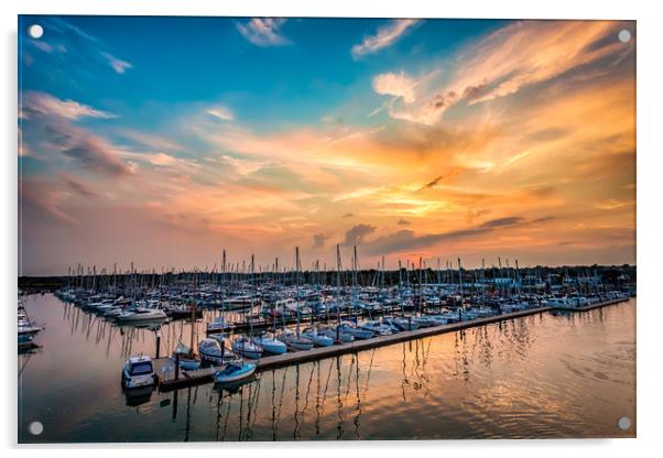 Lymington Yacht Haven Acrylic by Wight Landscapes