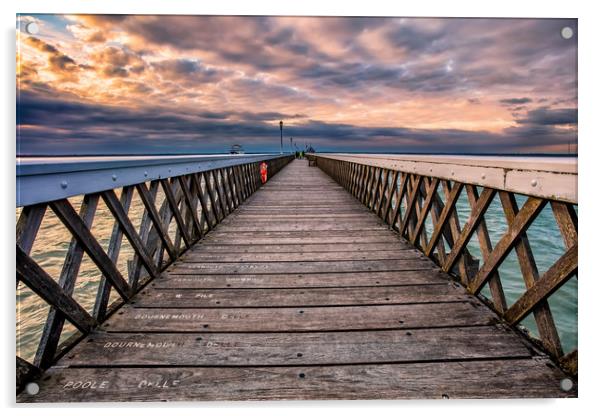 Yarmouth Pier Sunset Acrylic by Wight Landscapes