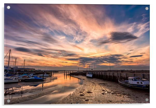 Ryde Harbour Sunset Acrylic by Wight Landscapes